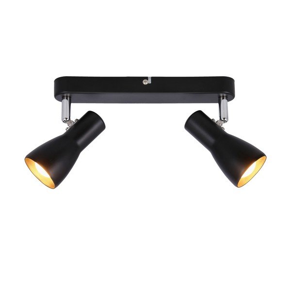Mat črna stropna svetilka s kovinskim senčilom 36x6 cm Picardo – Candellux Lighting