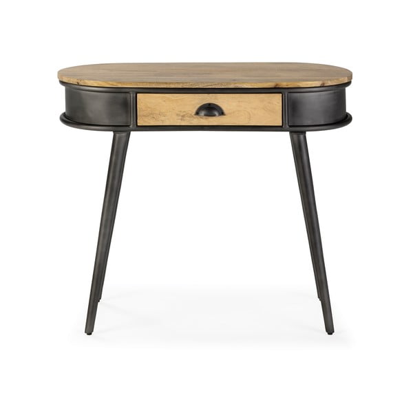 Črna/v naravni barvi stranska mizica 38x90 cm Delhi – MOME