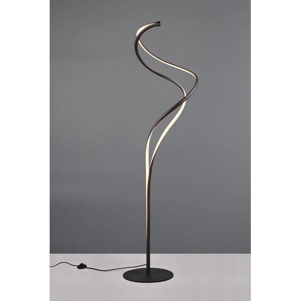 Črna LED stoječa svetilka s kovinskim senčnikom (višina 160 cm) Nala – Trio Select-image-2