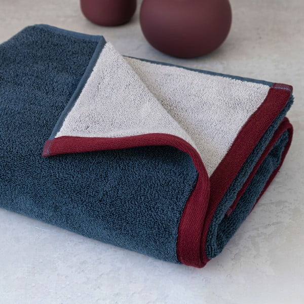 Temno modra/siva frotirna brisača iz organskega bombaža 70x133 cm Soft – Mette Ditmer Denmark-image-1