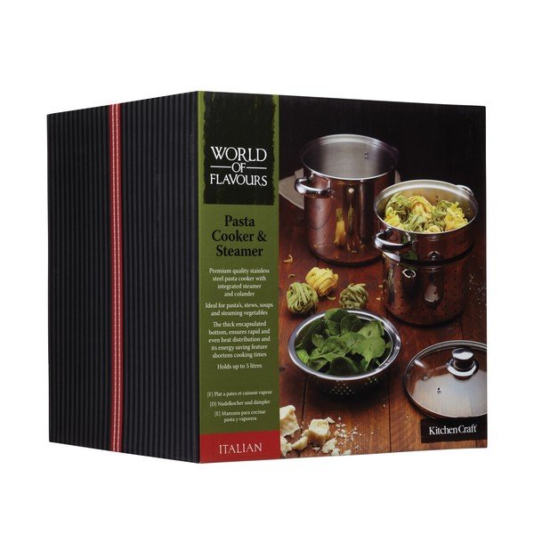 Lonec za testenine s parnikom in cedilom Kitchen Craft Italian, 4 l-image-1