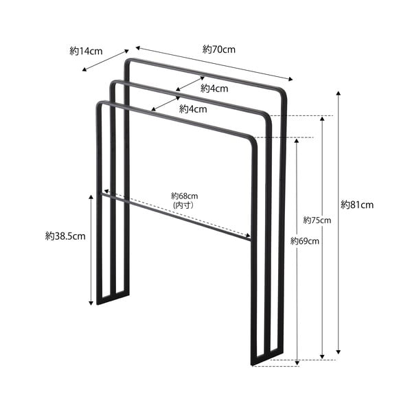 Črno kovinsko stojalo za brisače Yamazaki Tower-image-2