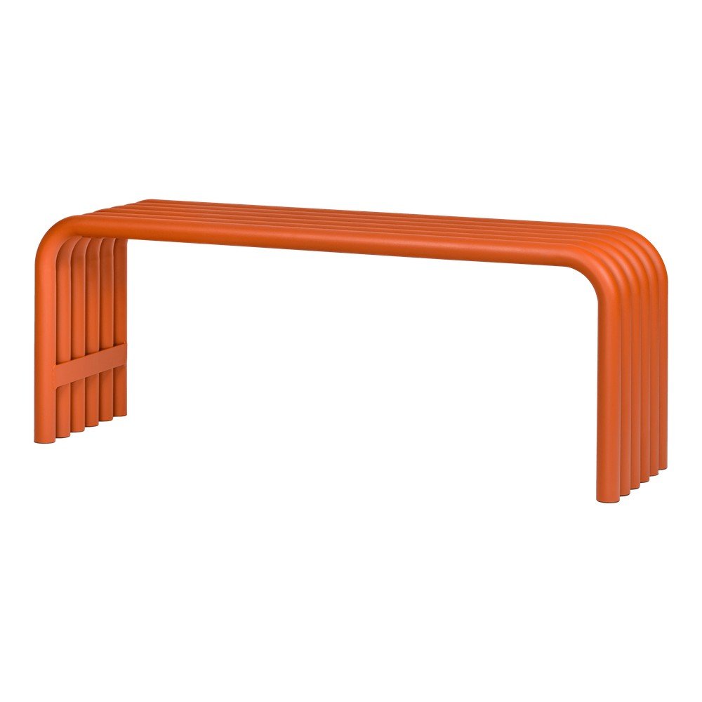 Oranžna kovinska vrtna klop Nokk