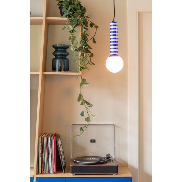 Modra kovinska viseča svetilka ø 12 cm Rayado Retro – Leitmotiv-image-1