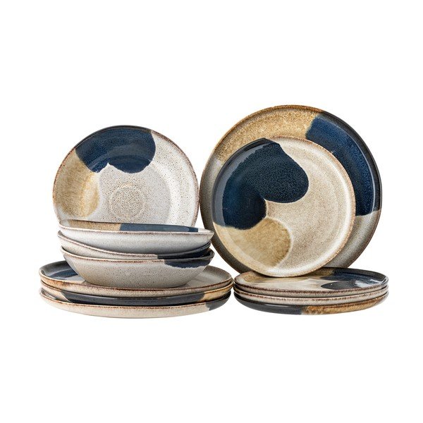 Jedilni servis 12 ks iz kamenine Jules – Bloomingville