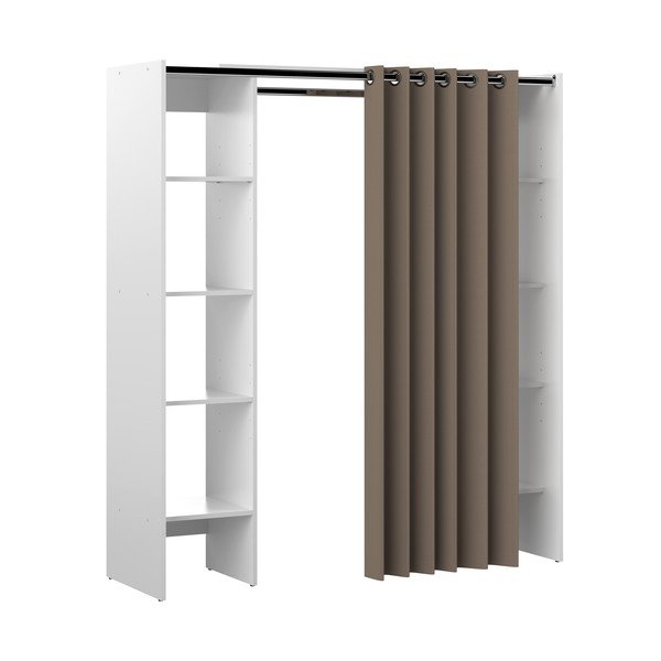 Bela/svetlo rjava odprta garderobna omara 185x182 cm Tom – TemaHome-image-2