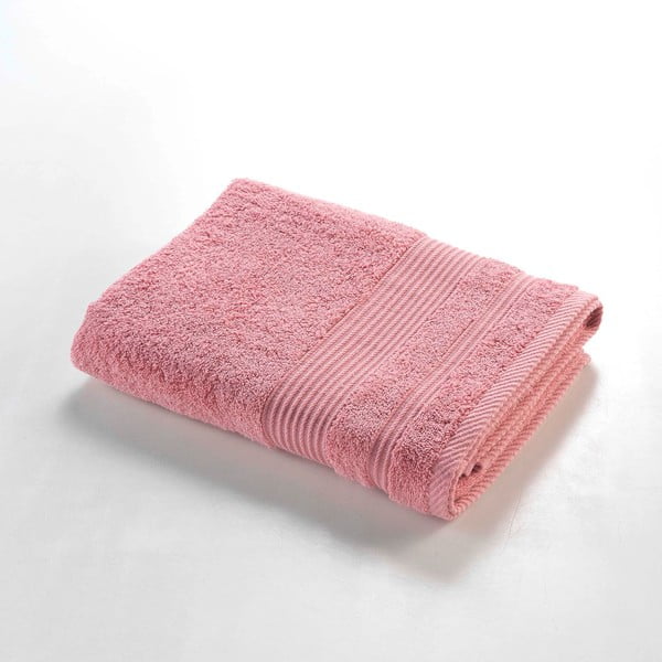 Rožnata bombažna brisača iz frotirja 70x130 cm Tendresse – douceur d'intérieur