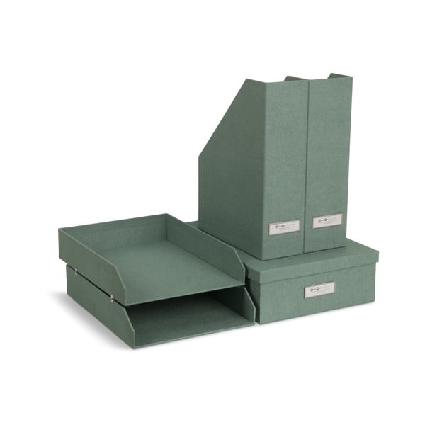 Zeleni kartonasti organizatorji v kompletu 5 ks za dokumente Holger Canvas Paper Laminate – Bigso