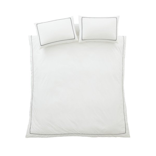 Bela enojna posteljnina iz bombažnega perkala 135x200 cm Contrast Trim – Bianca