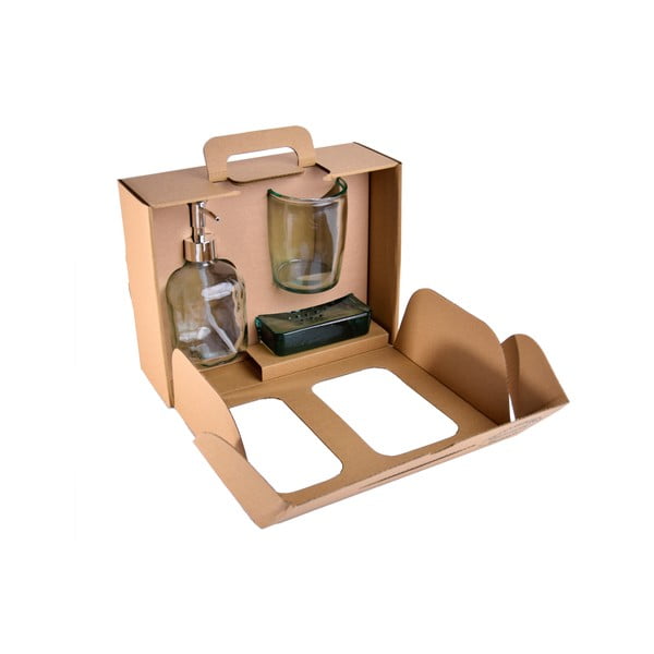 Steklen komplet pripomočkov za kopalnico Bubbles – Ego Dekor-image-4