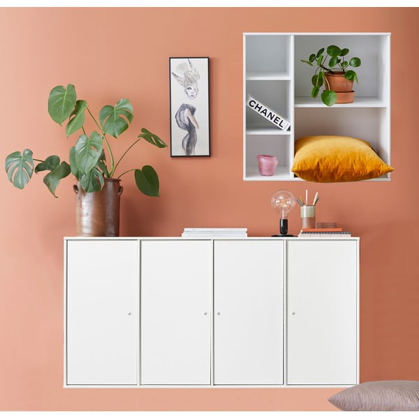 Komplet bele viseče omare in knjižne police Hammel Mistral Kubus-image-1