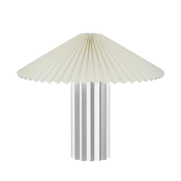 Zatemnitvena namizna svetilka s tekstilnim senčilom v beli in srebrni barvi (višina 36 cm) Taite – Blomus