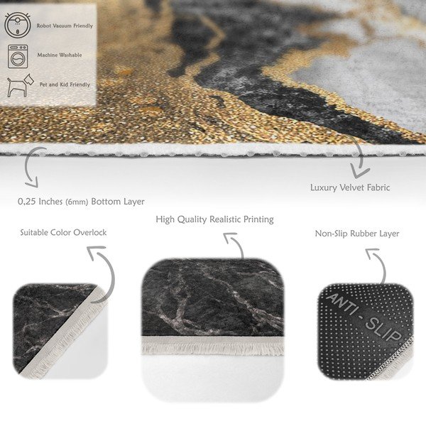 Črna/bela pralna preproga 160x230 cm – Mila Home-image-3