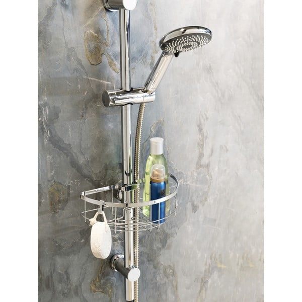 Kopalniška polica iz nerjavečega jekla v srebrni barvi z namestitvijo brez vrtanja Floresta – Wenko-image-1