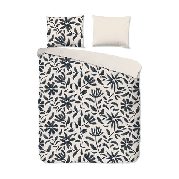 Črna/bež bombažna podaljšana posteljnina za zakonsko posteljo 200x220 cm Emilia – Good Morning