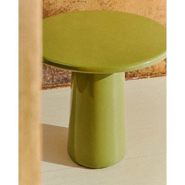 Betonska okrogla vrtna klubska mizica ø 65 cm Albanella – Kave Home-image-3