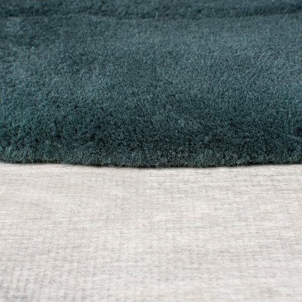 Zelenomodra ročno tkana volnena okrogla preproga ø 160 cm Shard Teal – Flair Rugs-image-4