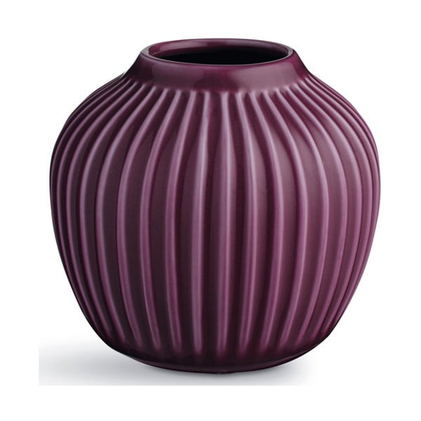 Vaza iz vijolične keramike Kähler Design Hammershoi, višina 12,5 cm