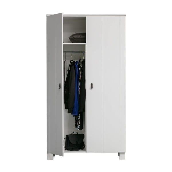 Bela garderobna omara iz masivnega bora 111x202 cm Ties – WOOOD-image-3