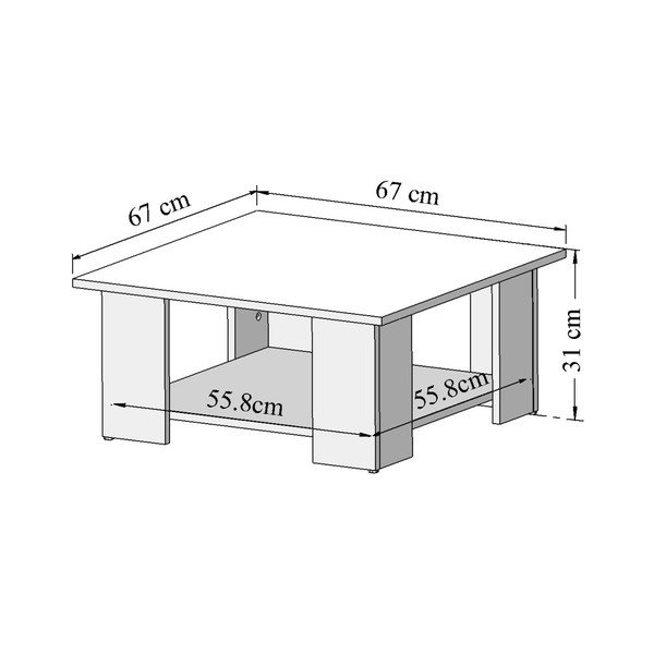 Bela klubska mizica TemaHome Square, 67 x 67 cm-image-3