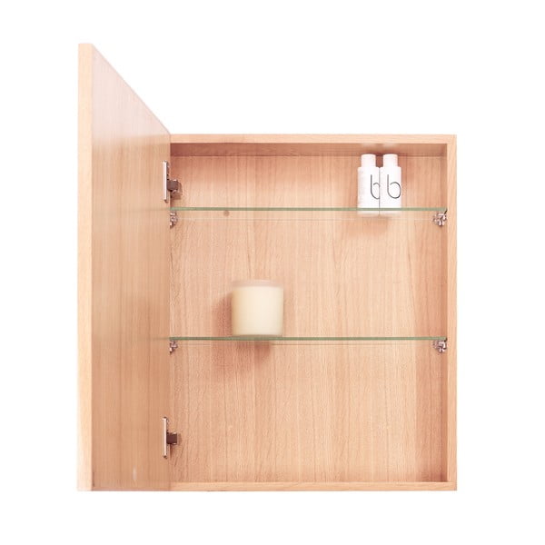 Kopalniška omarica iz hrastovega lesa z ogledalom Mezza Wireworks, 45 x 55 cm-image-2