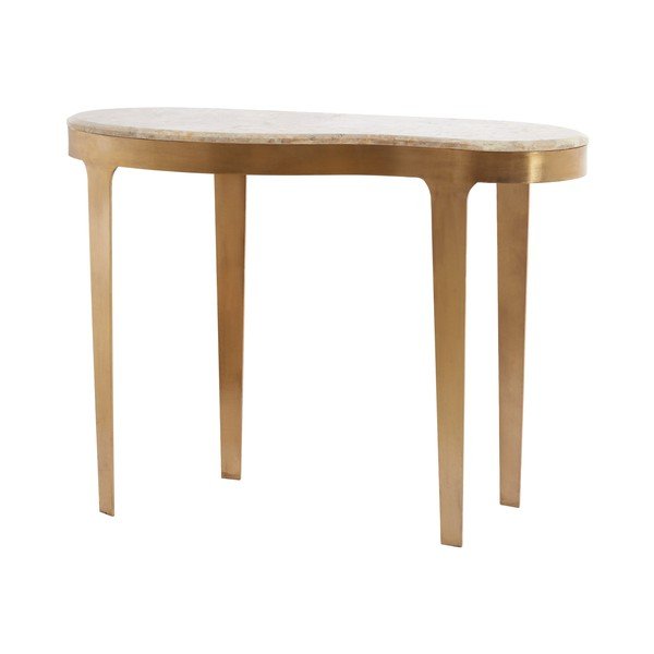 Stranska mizica z marmorno mizno ploščo v bronasti barvi/sivorjava 40x110 cm Giulio – Light & Living-image-3