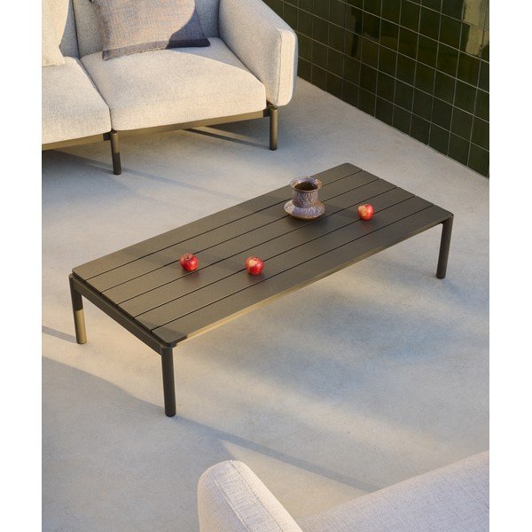 Kovinska vrtna klubska mizica 63x149 cm Sorells – Kave Home-image-1