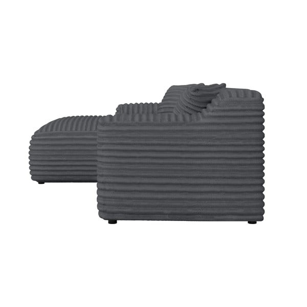 Temno siva kotna sedežna garnitura iz rebrastega žameta (levi kot/z ležalnikom) Martin – Ropez-image-3