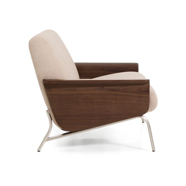 Svetlo rjava sedežna garnitura iz šenilje 205 cm Amsen – Kave Home-image-3