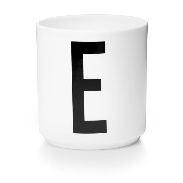 Bel porcelanast lonček Design Letters Personal E