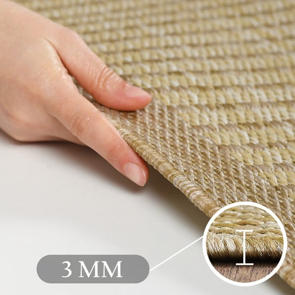 Bež okrogla zunanja preproga ø 120 cm Giza – Ayyildiz Carpets-image-3