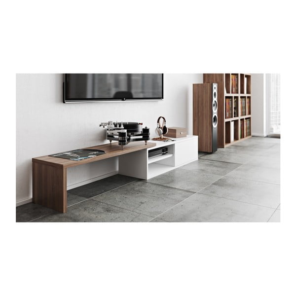 Bela TV mizica z detajli iz orehovega lesa TemaHome Move-image-4