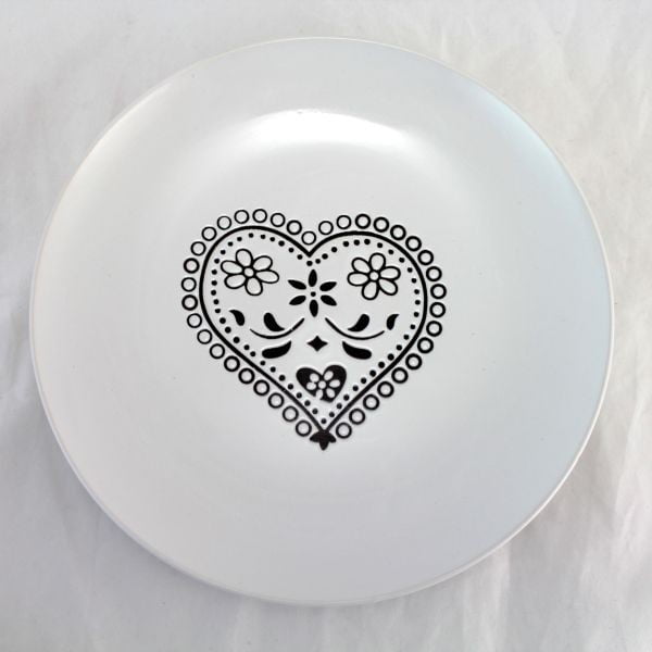 Krožniki s črnim srcem 19 cm, 2 kosa-image-1