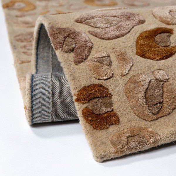 Ročno tkana preproga iz mešanice volne v naravni barvi 160x230 cm Leopard Frame – Flair Rugs-image-4