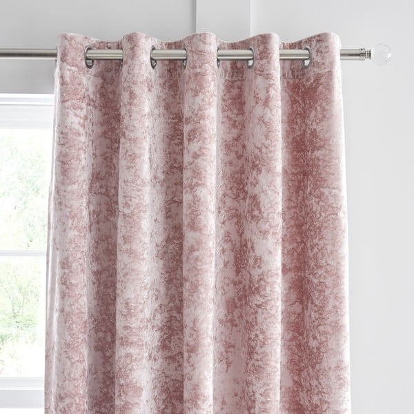 Rožnate zavese v kompletu 2 ks 168x183 cm Crushed Velvet – Catherine Lansfield