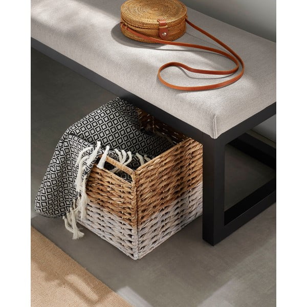 Črna/sivo-bež klop Loya – Kave Home-image-1