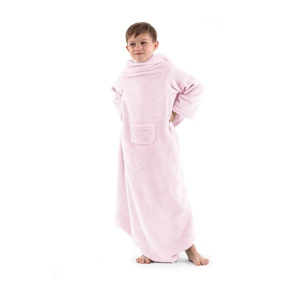 Rožnata otroška TV odeja z rokavi DecoKing Lazykids-image-1