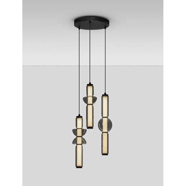 Siva steklena LED zatemnitvena viseča svetilka ø 38 cm Ulon – Nova Luce-image-4