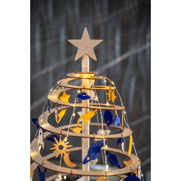 Komplet 8 rumeno-modrih božičnih okraskov iz filca Spira Medium-image-2