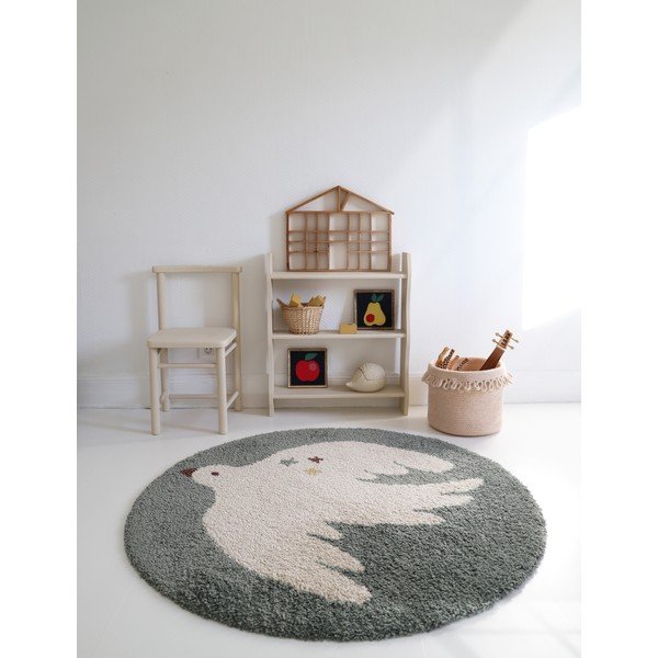 Svetlo zelena otroška preproga ø120 cm Bohemian Bird Aqua – Nattiot-image-3