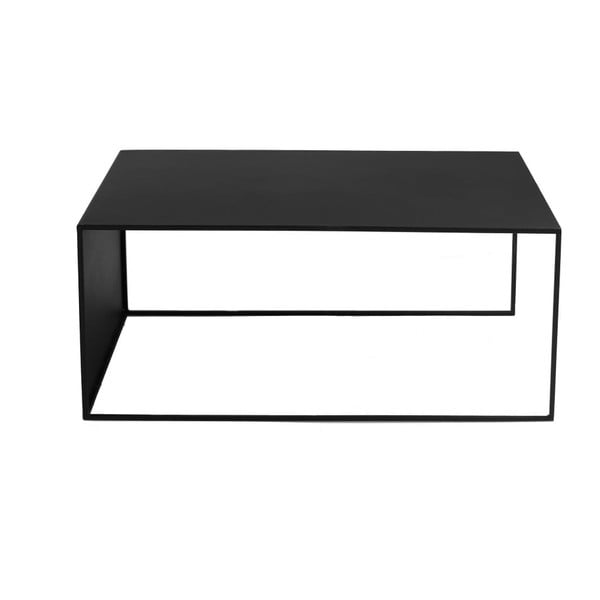 Črna klubska mizica CustomForm 2Wall, dolžina 100 cm