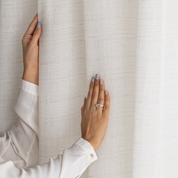 Kremno bela prosojna zavesa 140x270 cm Drimar – Restilo-image-4