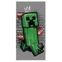 Zeleno-siva bombažna otroška brisača 70x140 cm Minecraft "Metro Art Creeper" – Jerry Fabrics