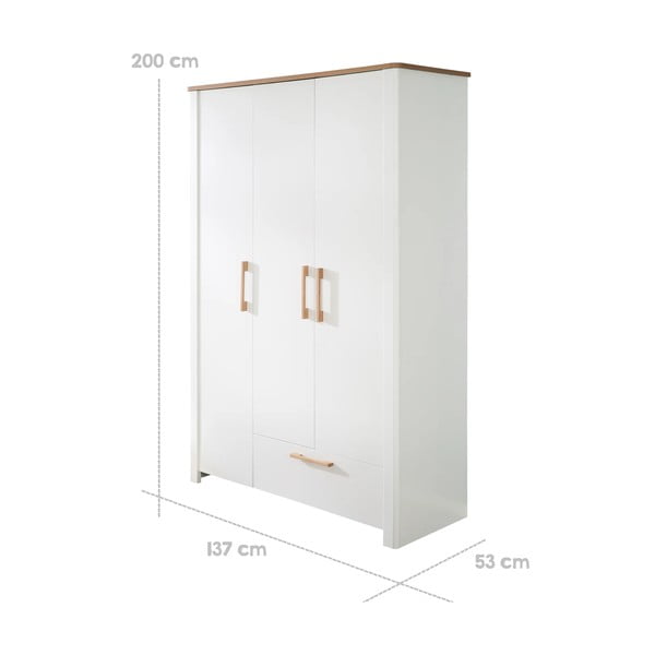 Bela otroška garderobna omara 139x200 cm Ava – Roba-image-3