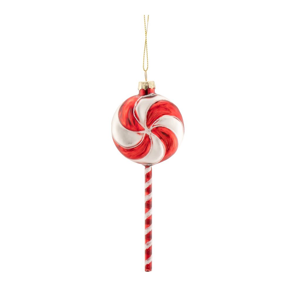 Steklen okrasek za jelko 2,5 cm Christmas Lollipop