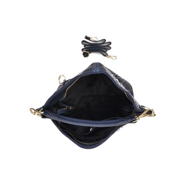 Temno modra usnjena torbica Roberta M Ganna Blu-image-1