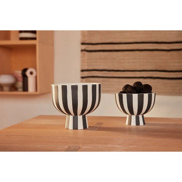Črno-bela skledica za serviranje iz kamenine Toppu – OYOY Living Design-image-3