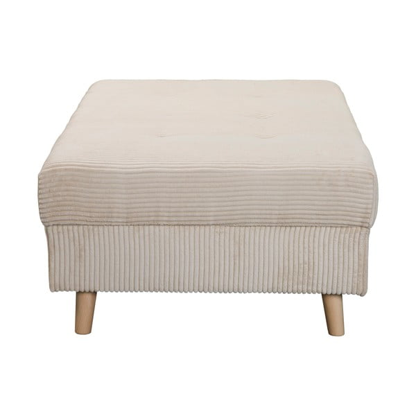 Kremno bel tabure iz rebrastega žameta Ariella – Ropez-image-3