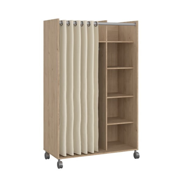 Bež/naravna garderobna omara v hrastovem dekorju 100x160 cm Kit – Tvilum-image-1