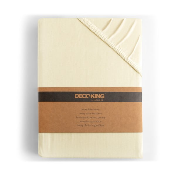 Kremno bela napenjalna rjuha iz jerseyja 90x200 cm Amber – Restilo-image-4